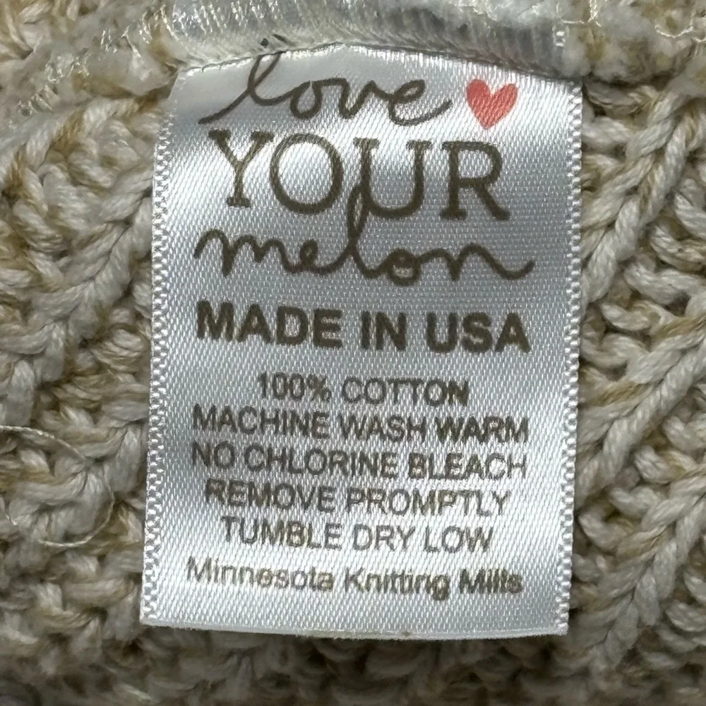 Love Your Melon Tan Knit Beanie Uncuffed Hat Slouchy Slouch MADE IN USA